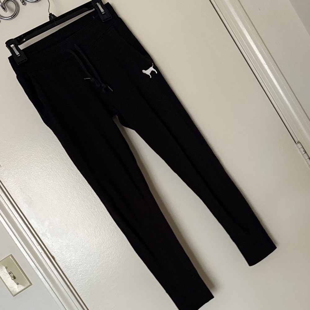 Victoria's Secret Black Joggers with White Logo
